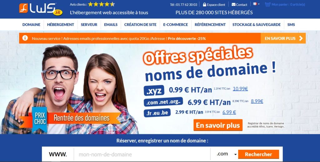 LWS - hebergement nom de domaine