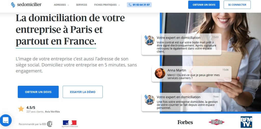 sedomiciler - domiciliation d'entreprise
